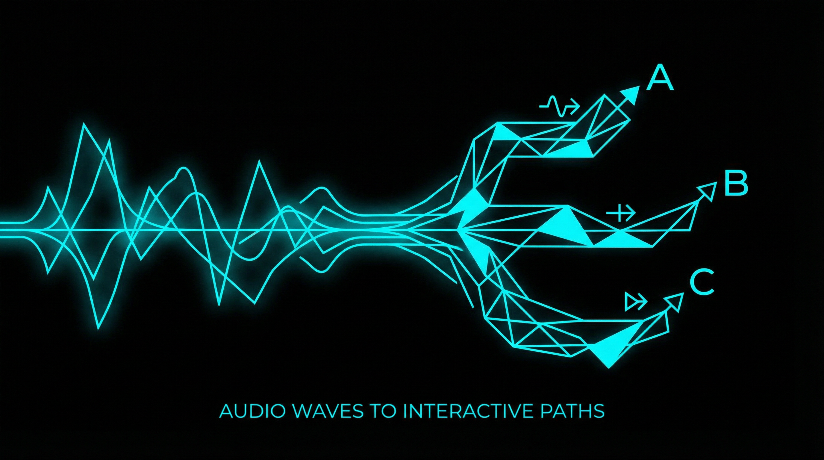 Audio waves transforming into interactive paths